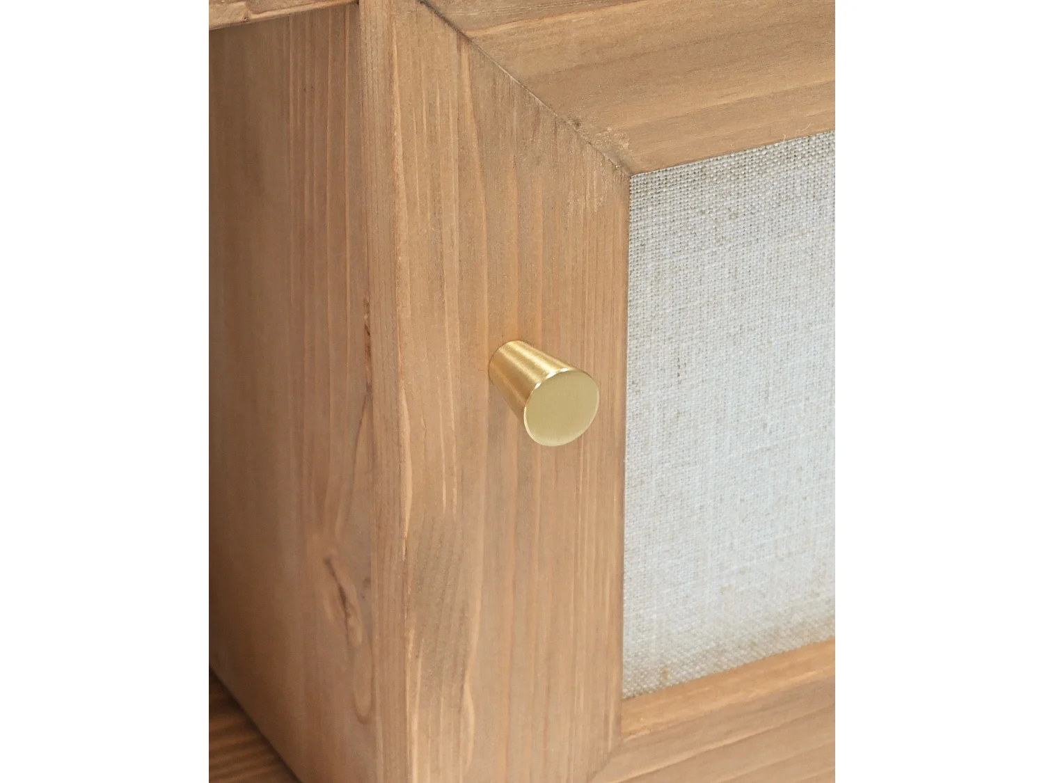 Meuble TV en bois de sapin vieilli 150x40cm - LINEN - DECOWOOD