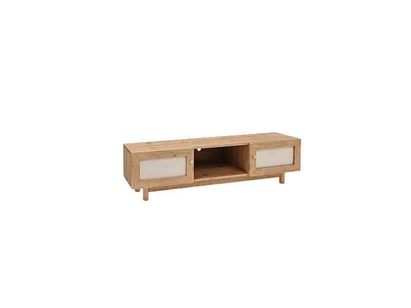 Meuble TV en bois de sapin vieilli 150x40cm - LINEN - DECOWOOD