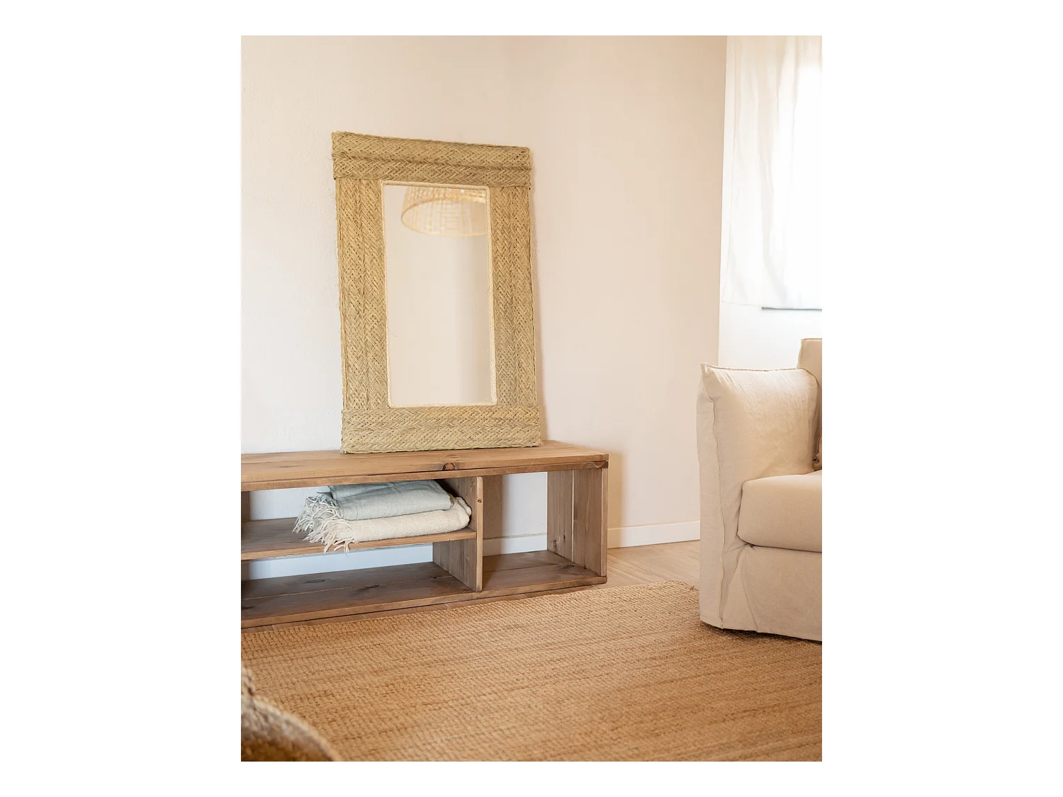 Meuble en bois de pin couleur vieilli 160x40cm - HERA - DECOWOOD