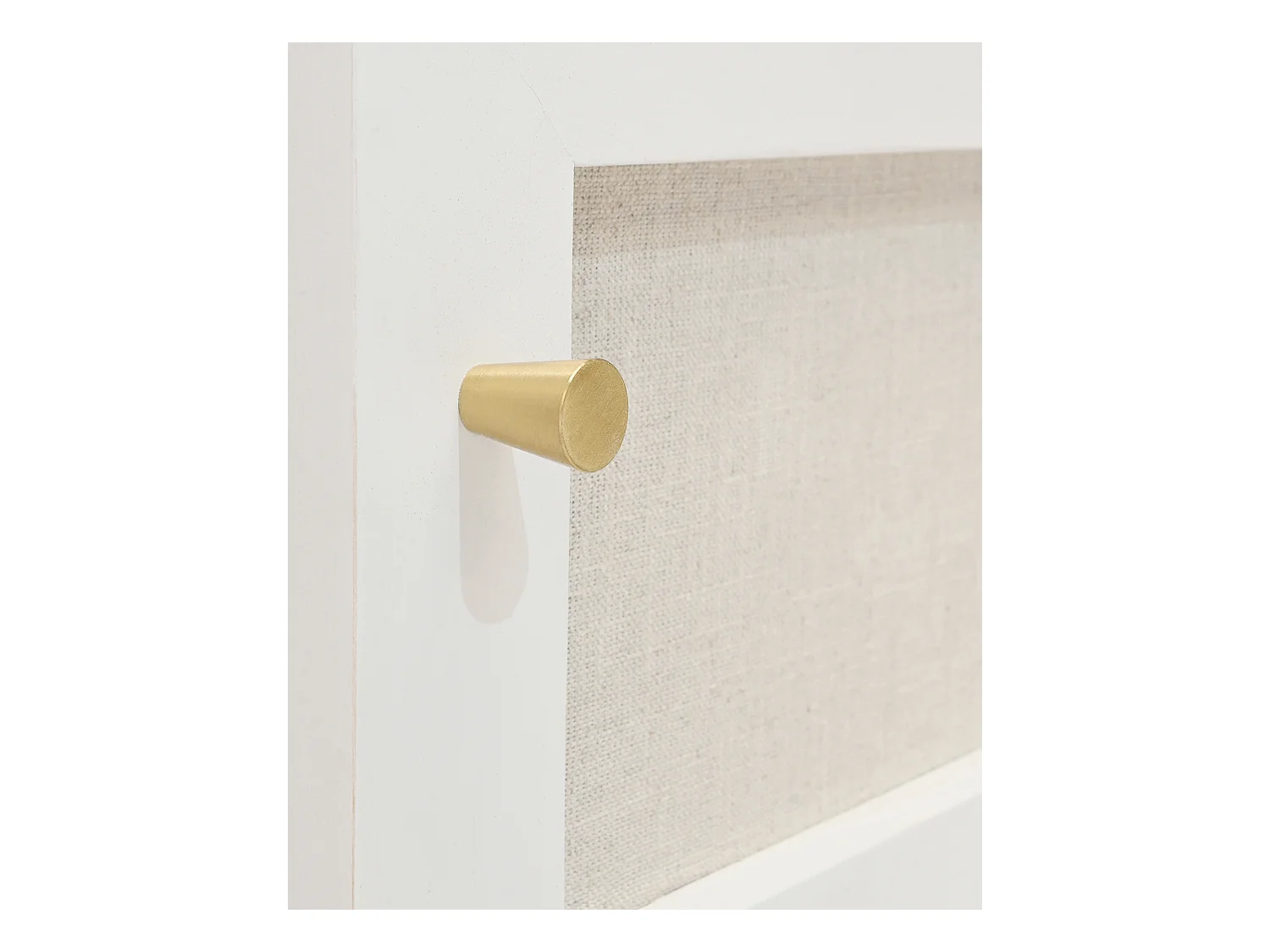 Meuble TV en bois de sapin blanc 150x40cm - LINEN - DECOWOOD