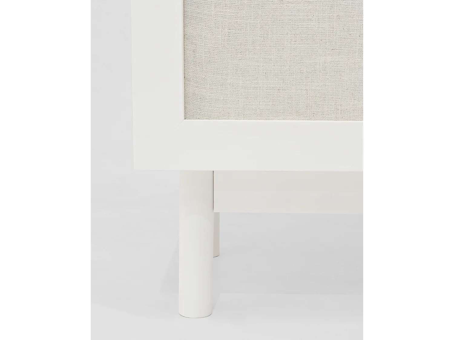Meuble TV en bois de sapin blanc 150x40cm - LINEN - DECOWOOD