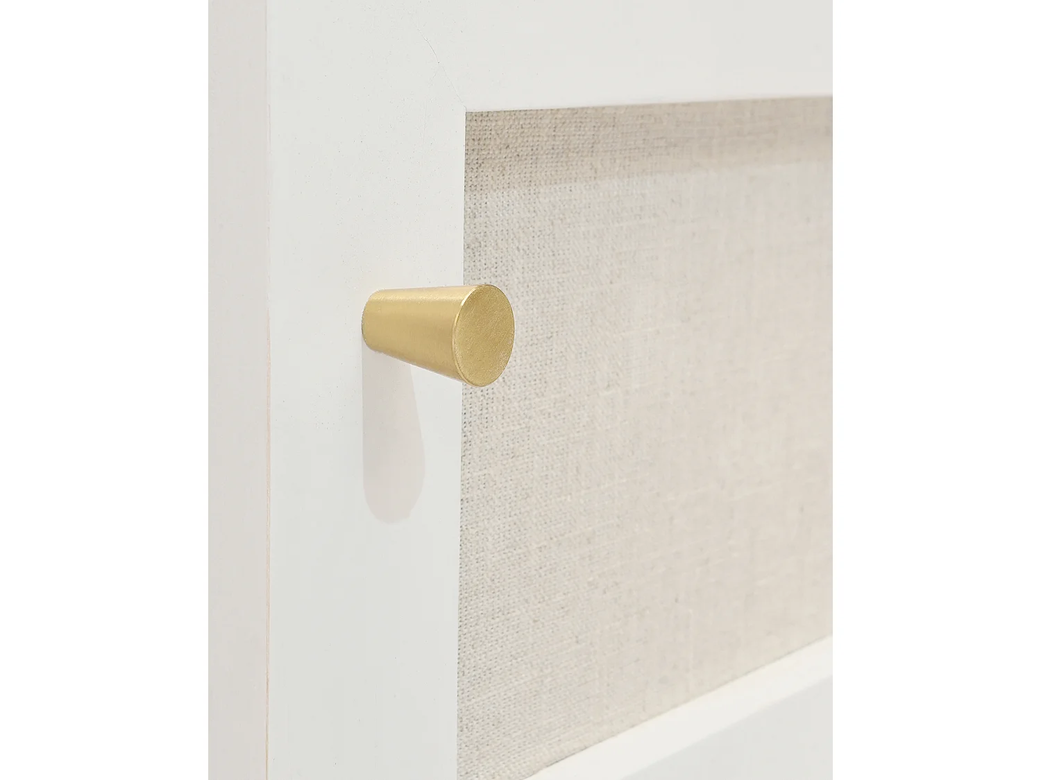 Meuble TV en bois de sapin blanc 150x40cm - LINEN - DECOWOOD