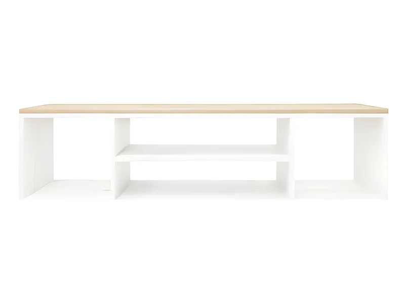 Meuble en bois de pin couleur blanc et naturel 160x40cm - HERA - DECOWOOD