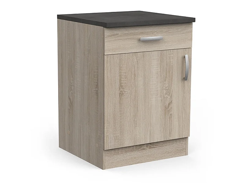 Meuble de cuisine bas 1 porte 1 tiroir 60 cm Paprika
