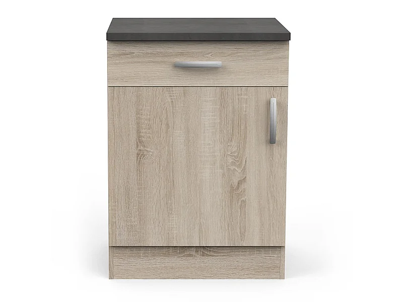 Meuble de cuisine bas 1 porte 1 tiroir 60 cm Paprika