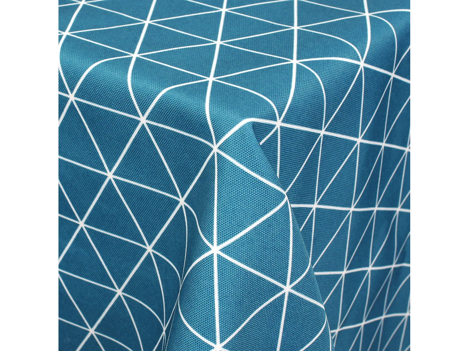 Nappe rectangle 150x200 cm imprimée 100% polyester PACO géométrique bleu curacao