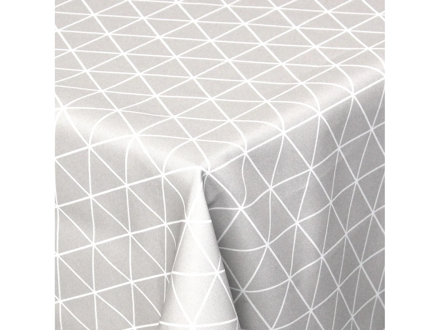 Nappe rectangle 150x300 cm imprimée 100% polyester PACO géométrique gris Argent