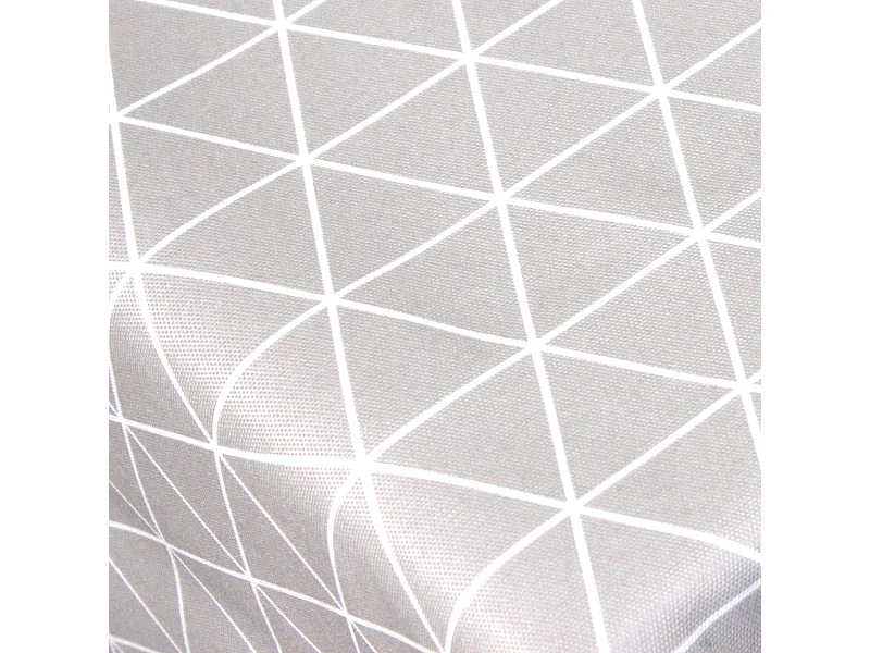 Nappe rectangle 150x300 cm imprimée 100% polyester PACO géométrique gris Argent