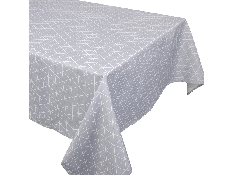 Nappe rectangle 150x200 cm imprimée 100% polyester PACO géométrique bleu nuage