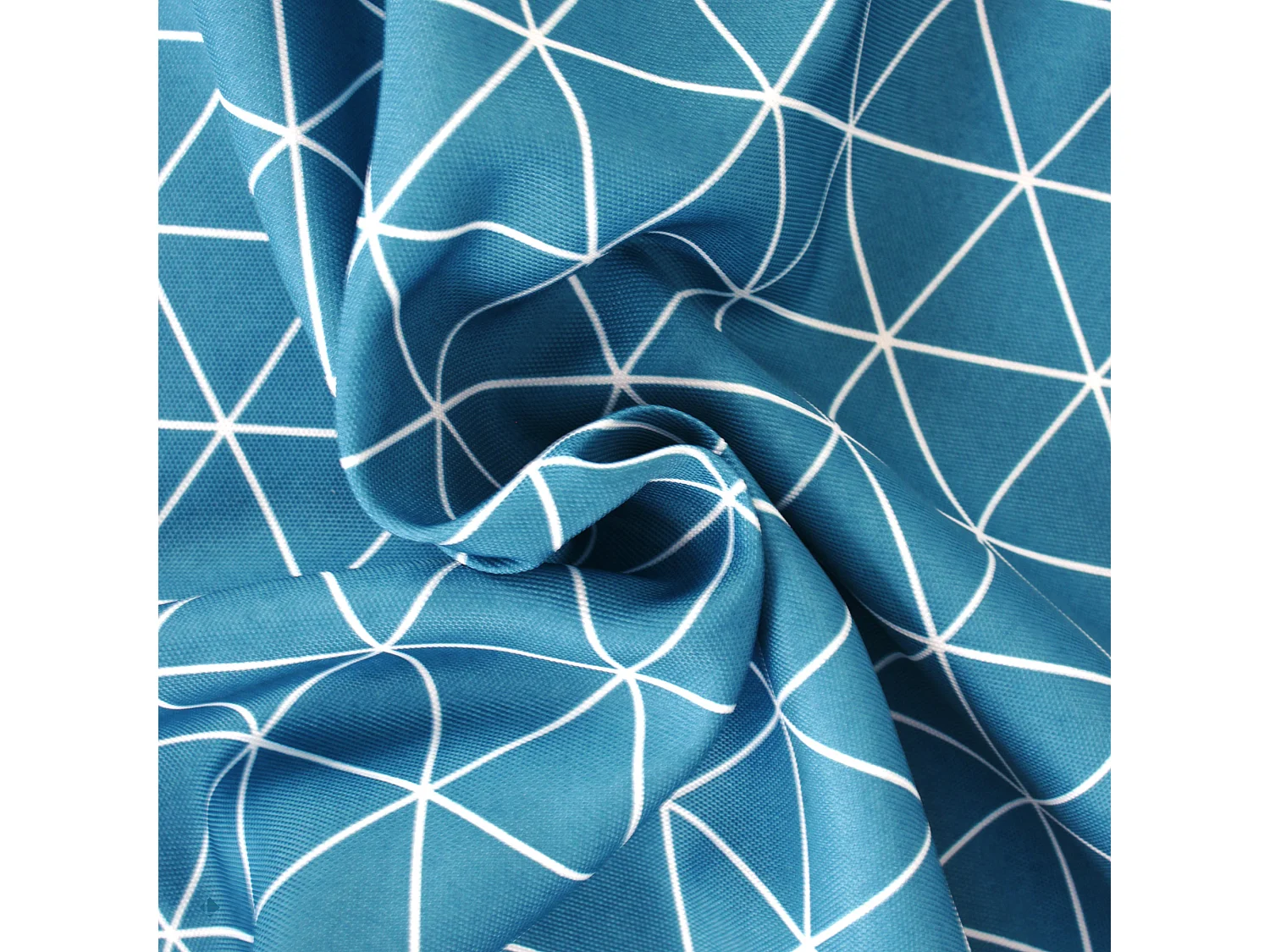 Nappe rectangle 150x300 cm imprimée 100% polyester PACO géométrique bleu curacao