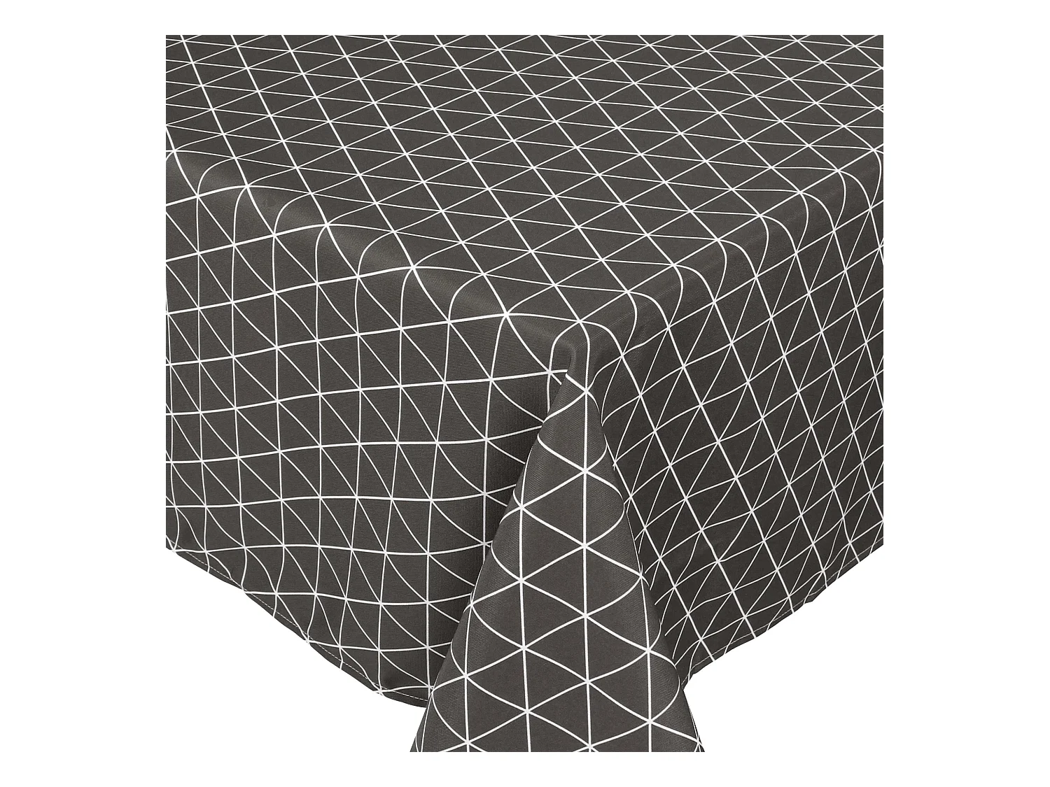 Nappe rectangle 150x200 cm imprimée 100% polyester PACO géométrique gris Poivre