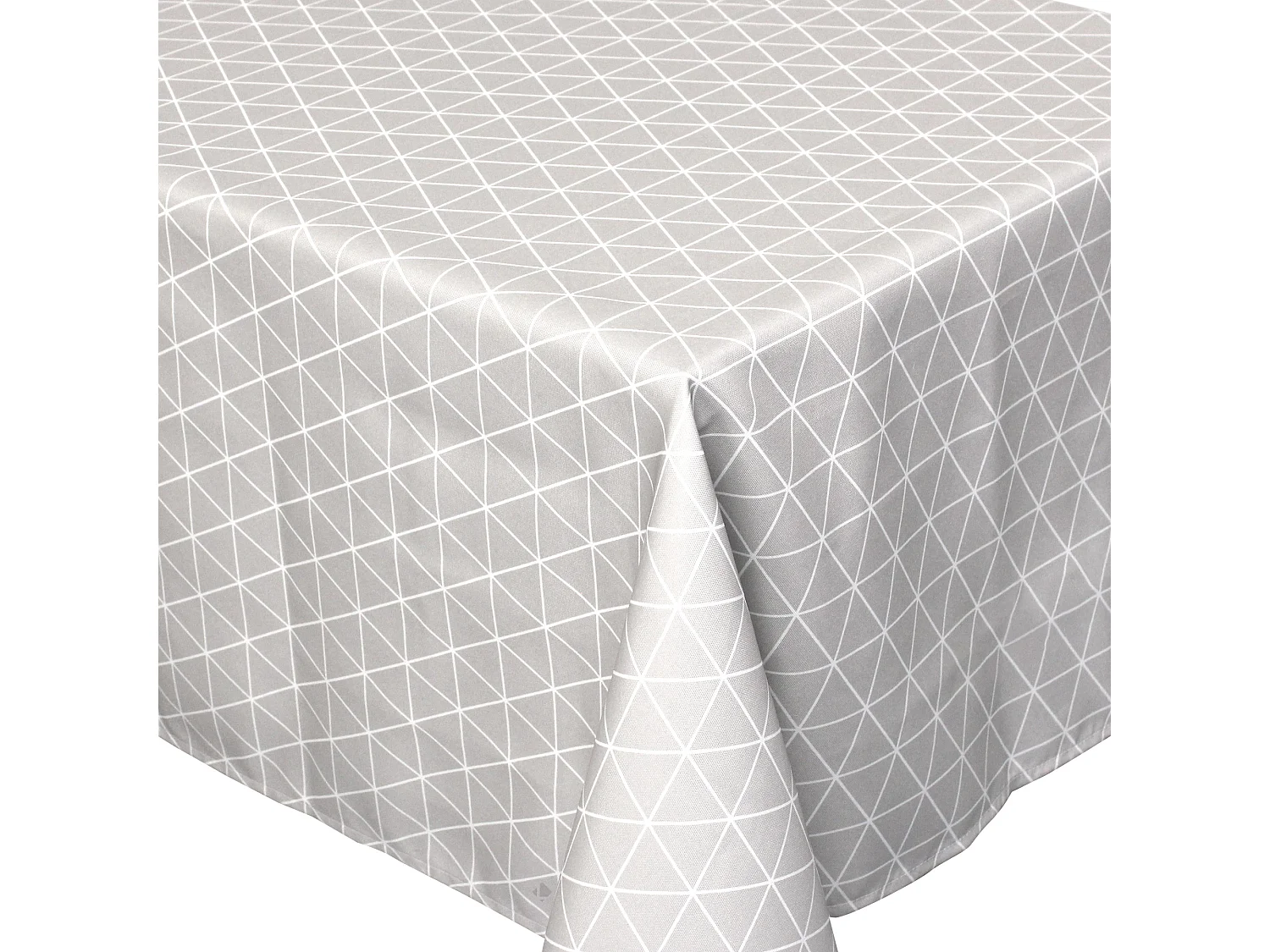 Nappe rectangle 150x350 cm imprimée 100% polyester PACO géométrique gris Argent