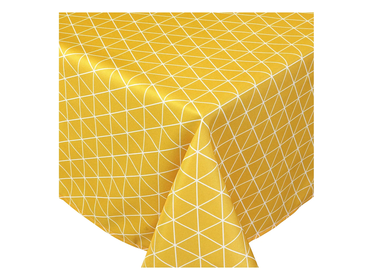 Nappe rectangle 150x250 cm imprimée 100% polyester PACO géométrique jaune Maïs