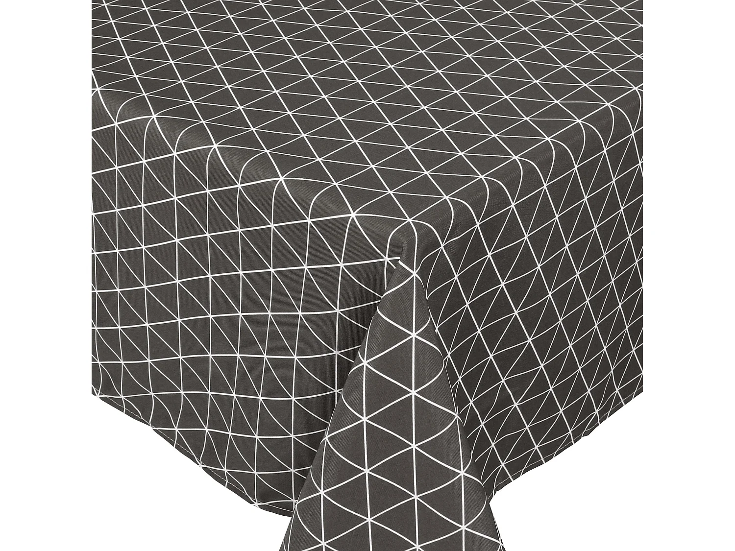 Nappe rectangle 150x300 cm imprimée 100% polyester PACO géométrique gris Poivre