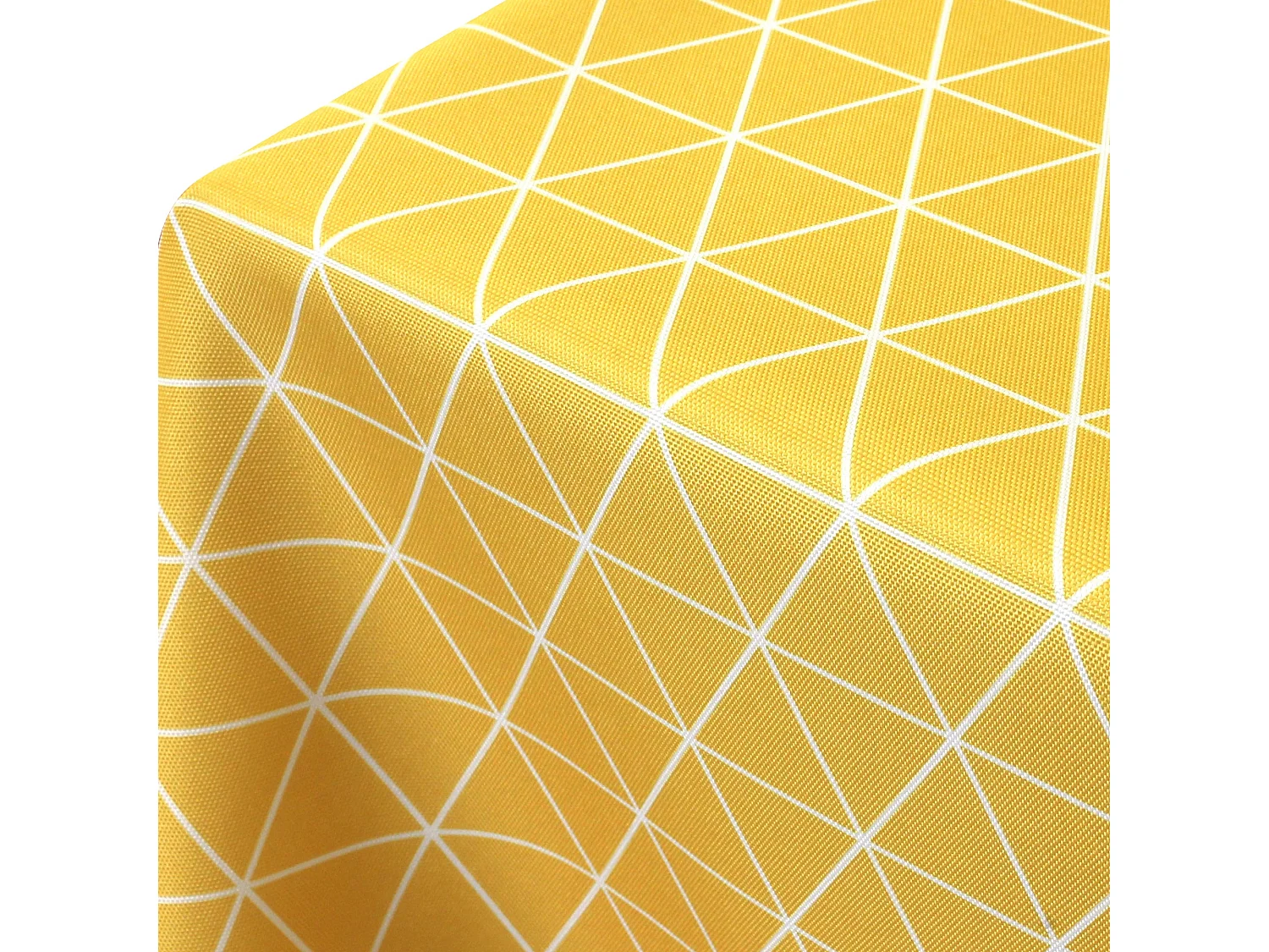 Nappe rectangle 150x350 cm imprimée 100% polyester PACO géométrique jaune Maïs