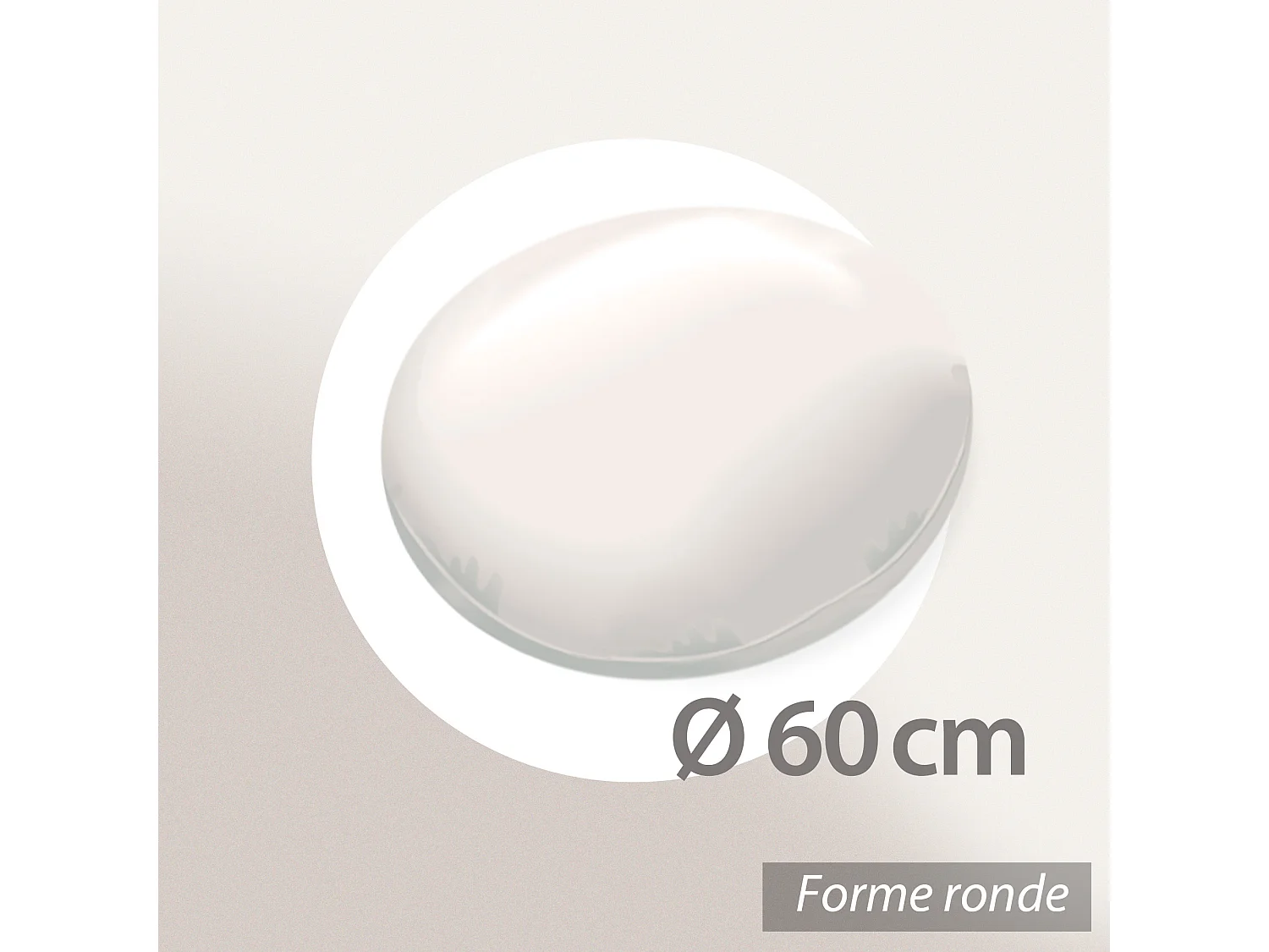 Coussin à recouvrir rond 60 cm C BULLET Blanc garnissage polyester