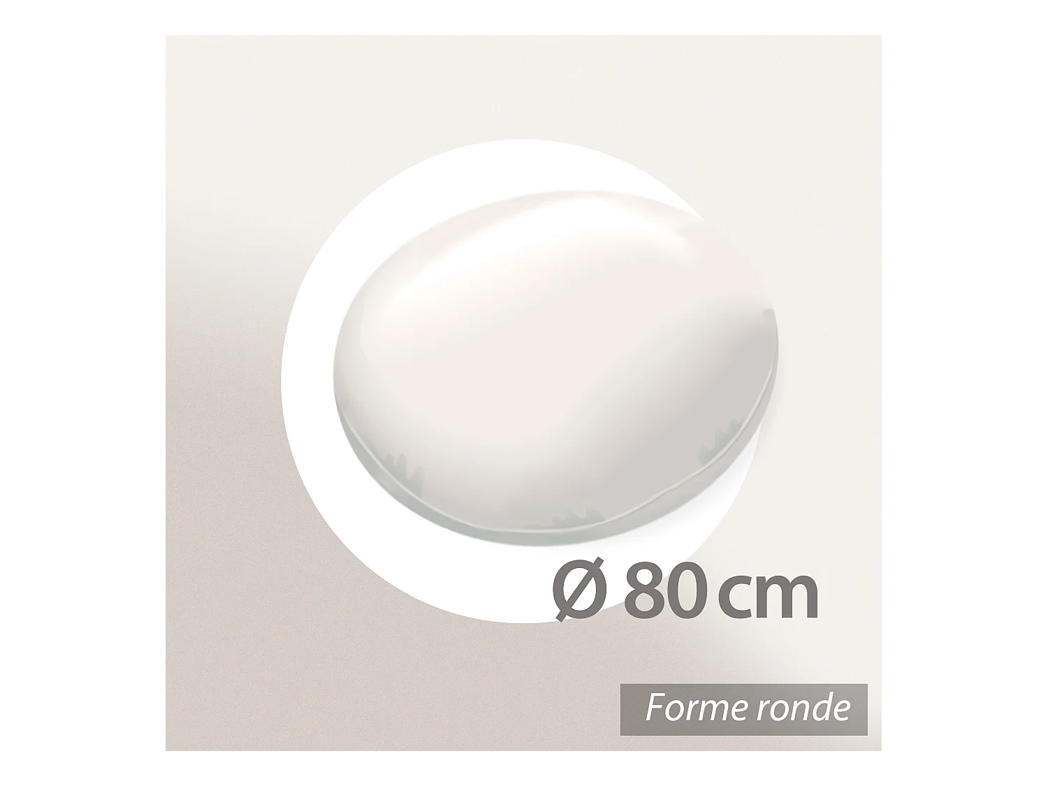 Coussin à recouvrir rond 80 cm C BULLET Blanc garnissage polyester