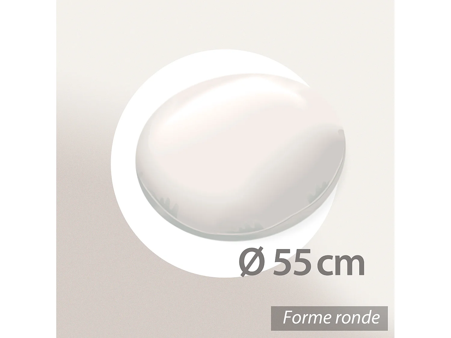Coussin à recouvrir rond 55 cm C BULLET Blanc garnissage polyester