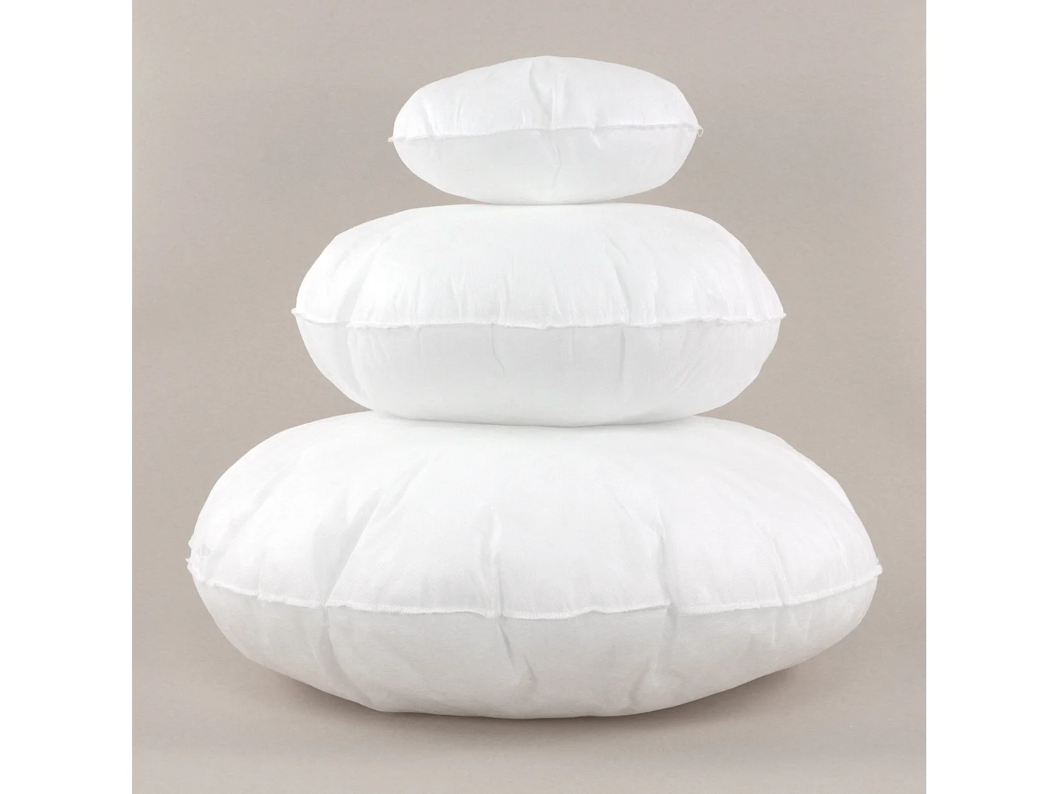 Coussin à recouvrir rond 50 cm C BULLET Blanc garnissage polyester
