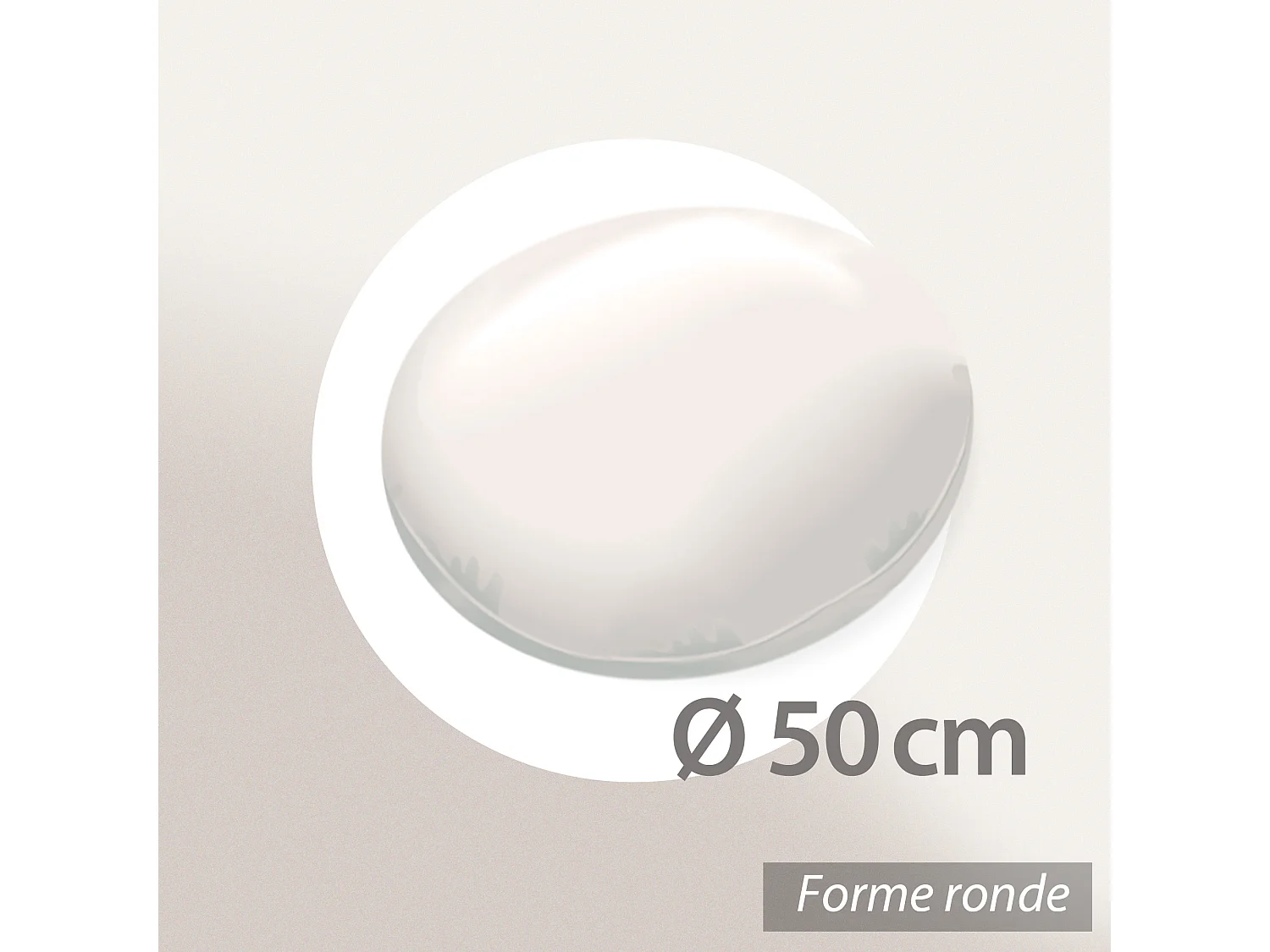 Coussin à recouvrir rond 50 cm C BULLET Blanc garnissage polyester