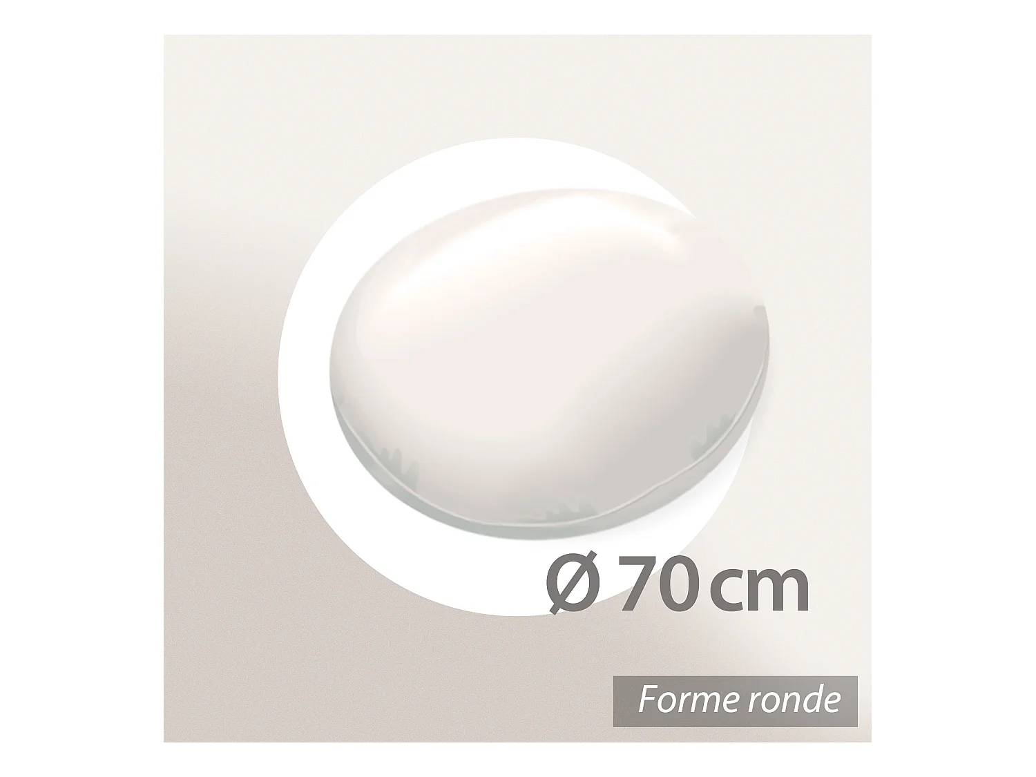 Coussin à recouvrir rond 70 cm C BULLET Blanc garnissage polyester