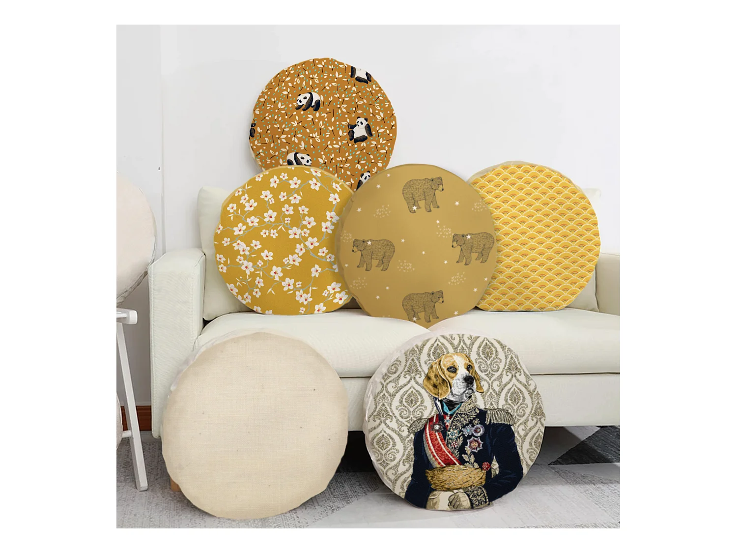 Coussin à recouvrir rond 25 cm C BULLET Blanc garnissage polyester