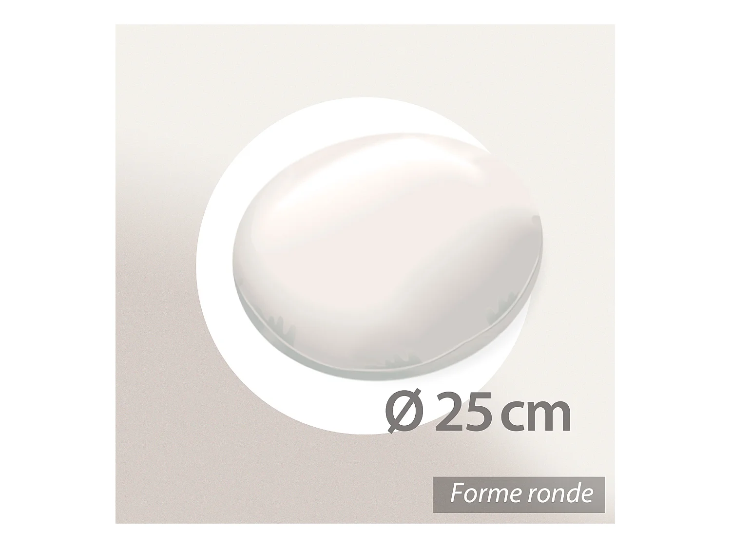 Coussin à recouvrir rond 25 cm C BULLET Blanc garnissage polyester