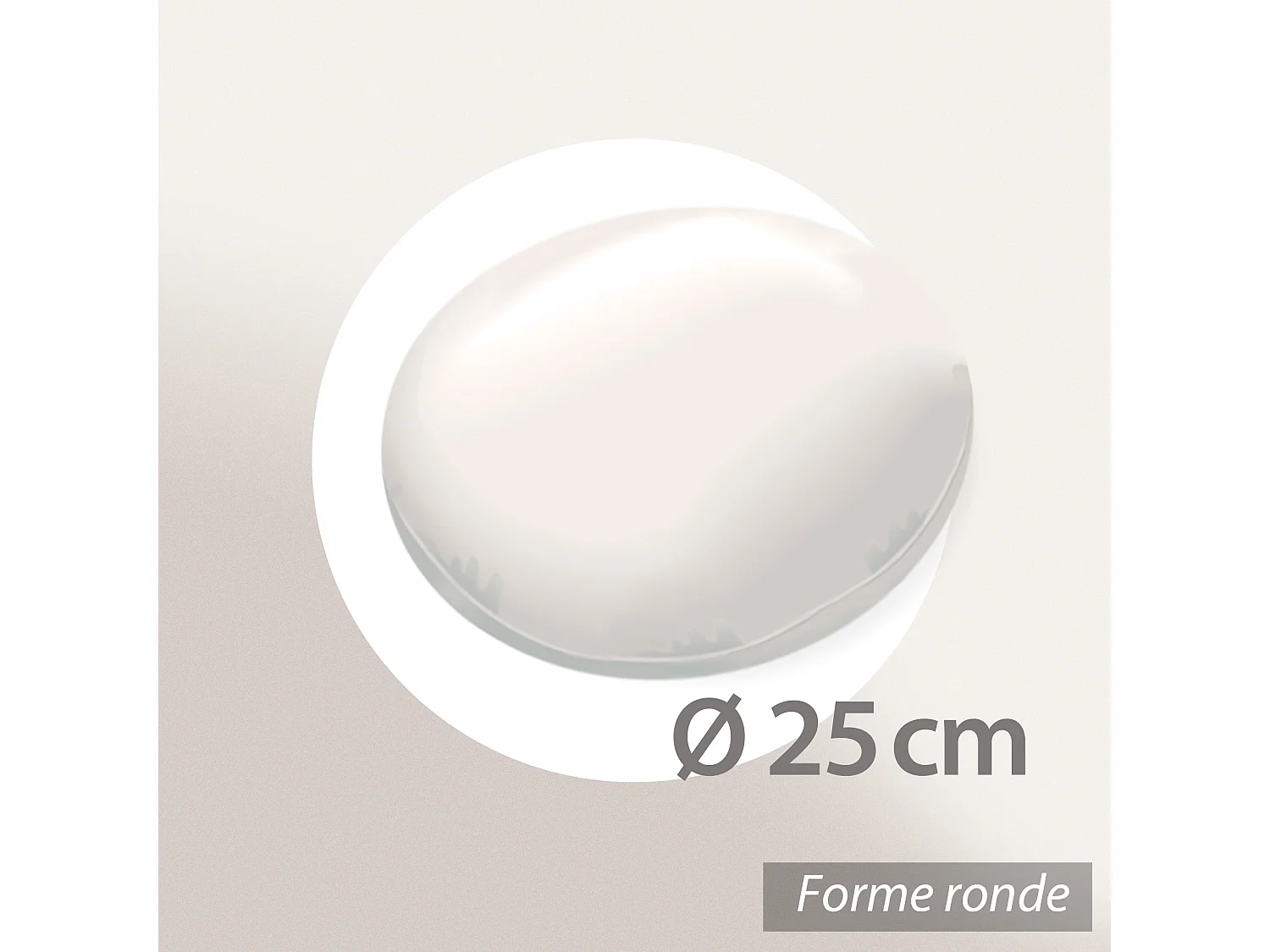 Coussin à recouvrir rond 25 cm C BULLET Blanc garnissage polyester