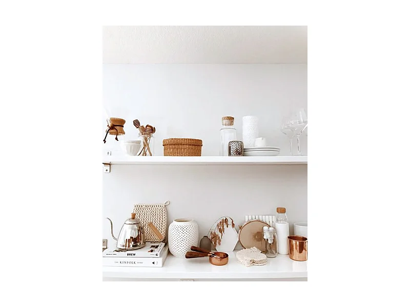 Pack 2 estanterías de madera maciza flotante blanco 180x3,2x20cm - MELVA - DECOWOOD