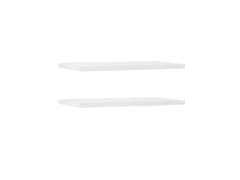 Ensemble 2 étagères flottantes en bois de sapin blanc 180x3,2cm - MELVA - DECOWOOD