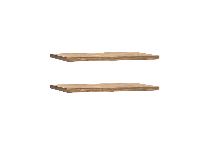 Set 2 scaffale da parete in legno massello tono marrone 80x3,2x20cm - MELVA - DECOWOOD