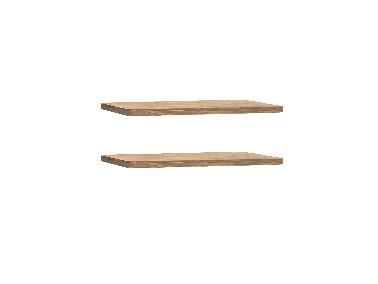 Set 2 scaffale da parete in legno massello tono marrone 180x3,2x20cm - MELVA - DECOWOOD