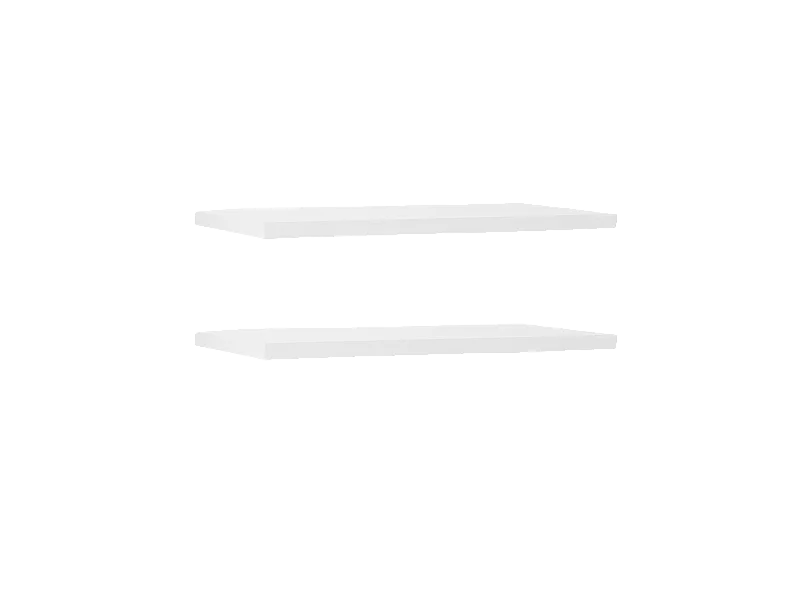 Pack 2 estanterías de madera maciza flotante blanco 80x3,2x20cm - MELVA - DECOWOOD