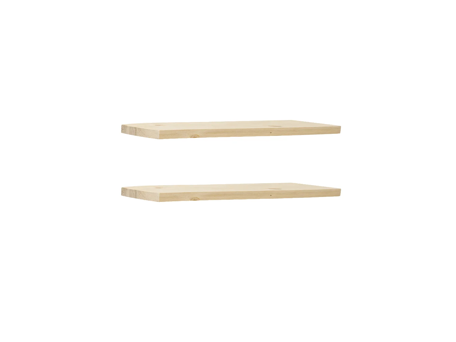 Pack 2 estanterías de madera maciza flotante natural 60x3,2x20cm - MELVA - DECOWOOD