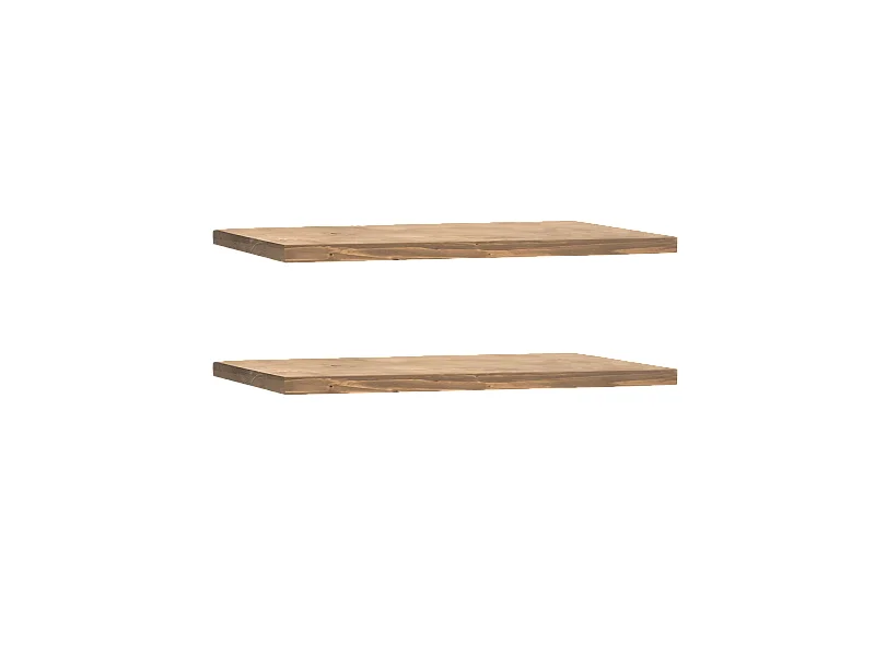 Set 2 scaffale da parete in legno massello tono marrone 140x3,2x20cm - MELVA - DECOWOOD