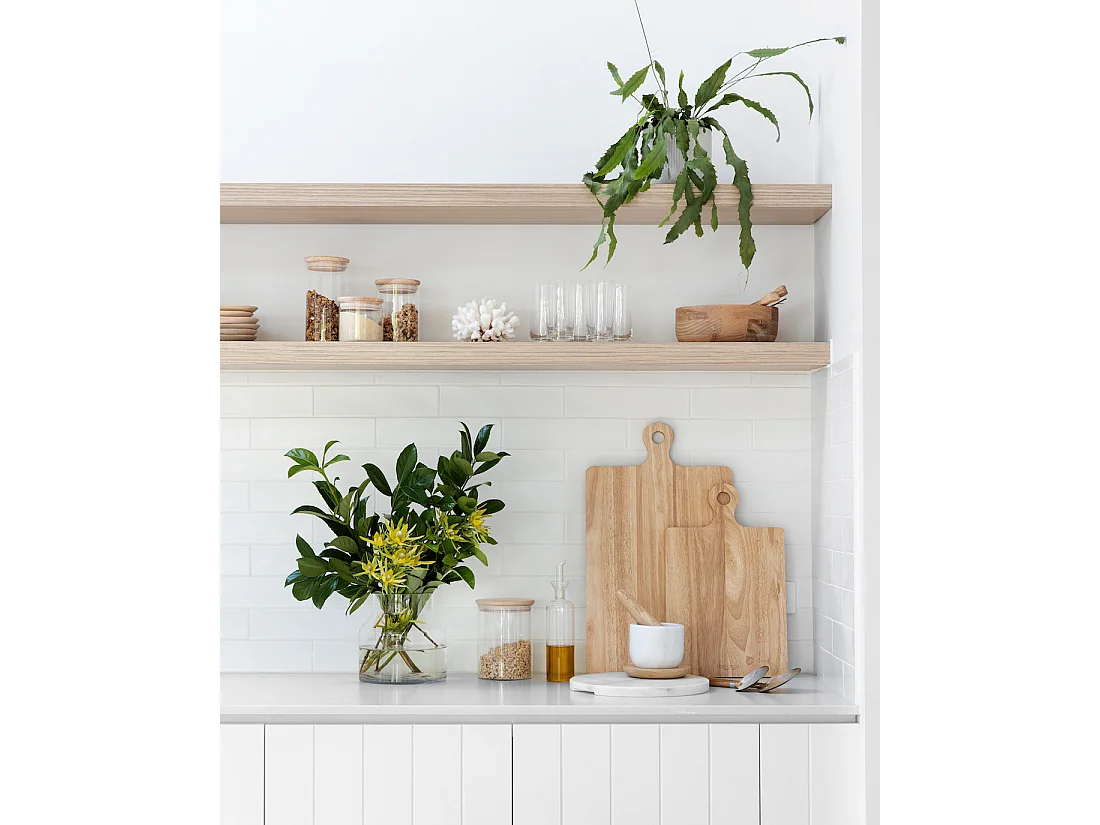 Ensemble 2 étagères flottantes en bois de sapin naturel 180x3,2cm - MELVA - DECOWOOD