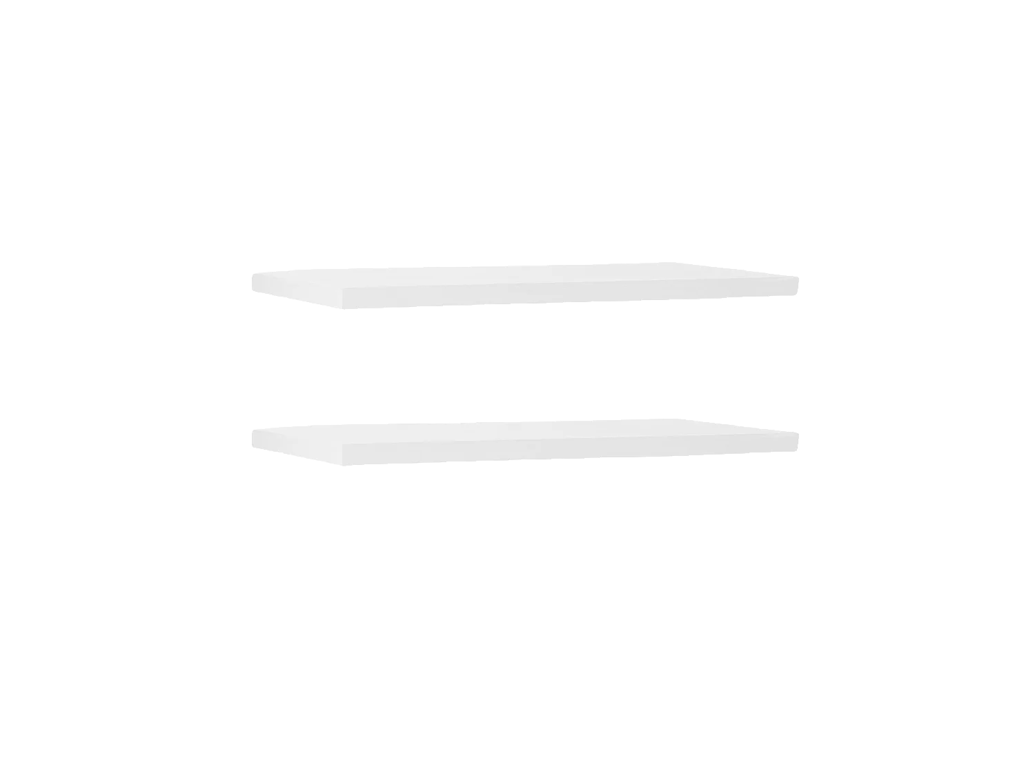 Pack 2 estanterías de madera maciza flotante blanco 100x3,2x20cm - MELVA - DECOWOOD