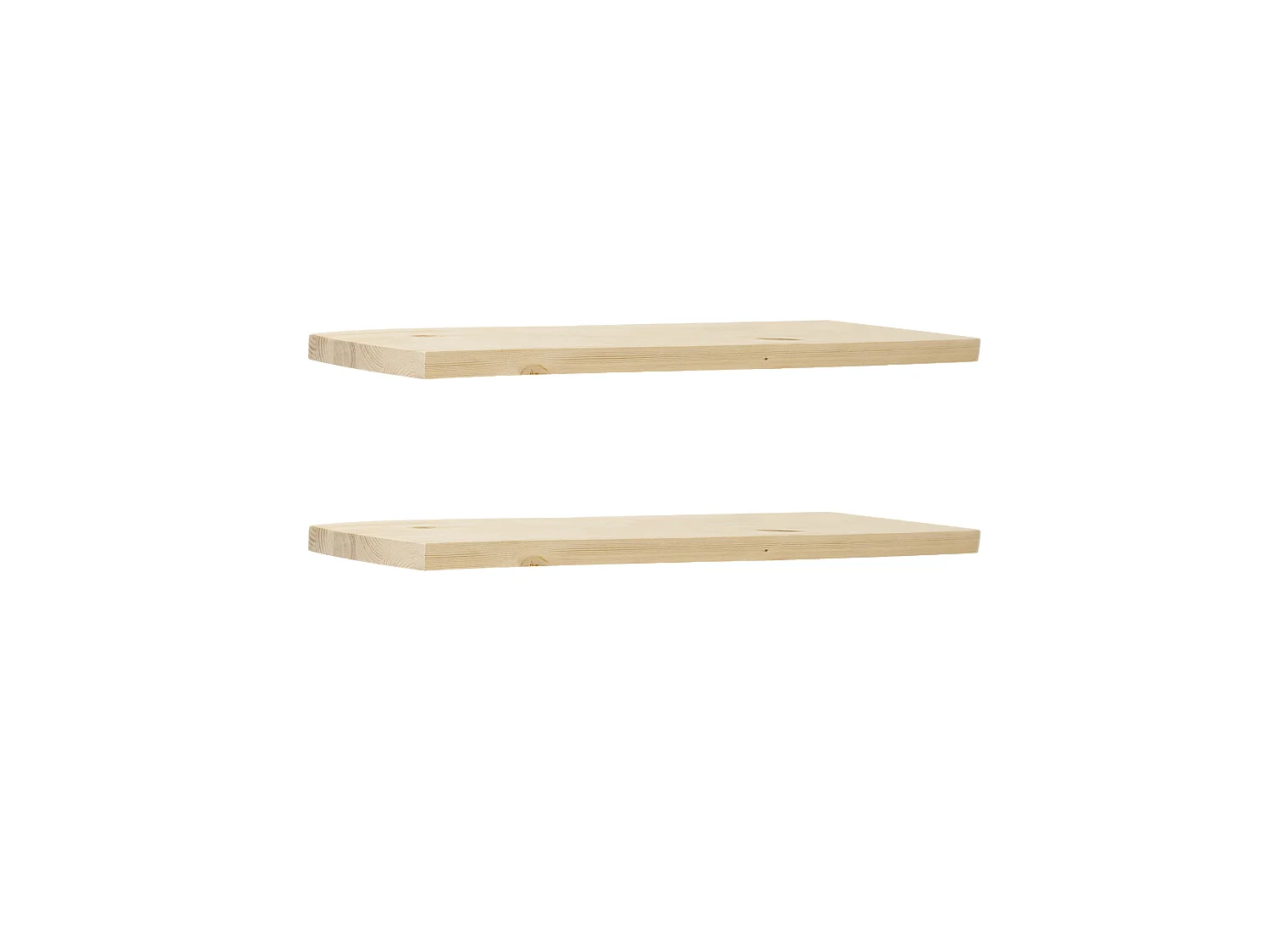 Ensemble 2 étagères flottantes en bois de sapin naturel 100x3,2cm - MELVA - DECOWOOD