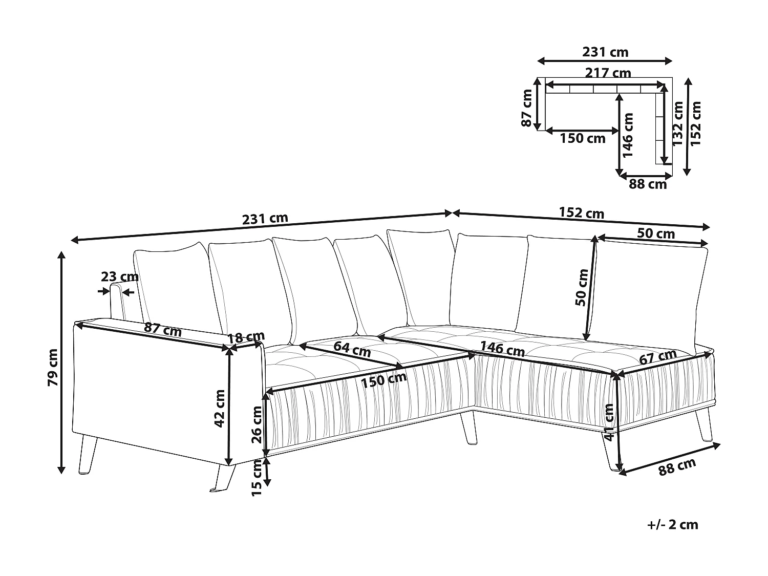 Canapé Moderne en Velours Vert d'Angle droite Pieds en Bois d'Eucalyptus Grena