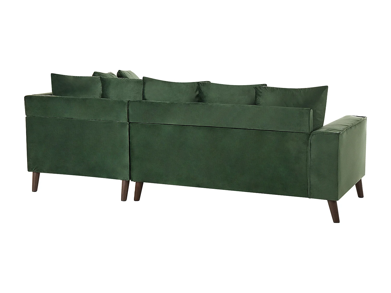 Canapé Moderne en Velours Vert d'Angle droite Pieds en Bois d'Eucalyptus Grena