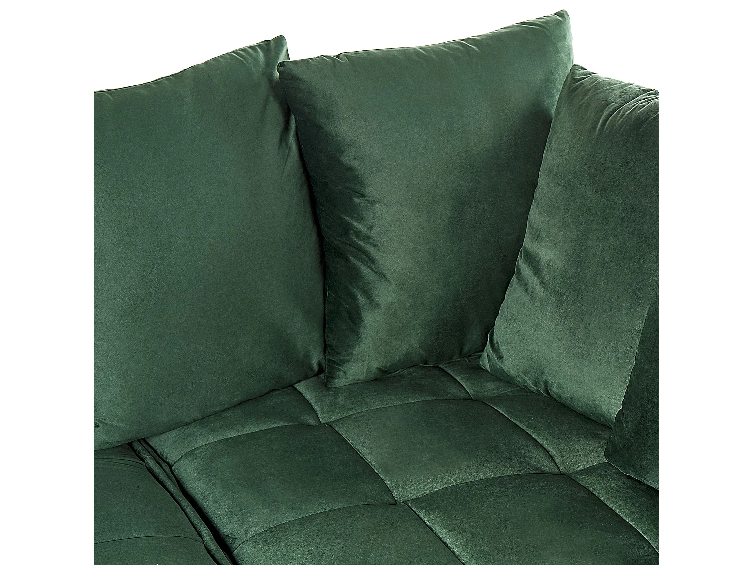 Canapé Moderne en Velours Vert d'Angle droite Pieds en Bois d'Eucalyptus Grena