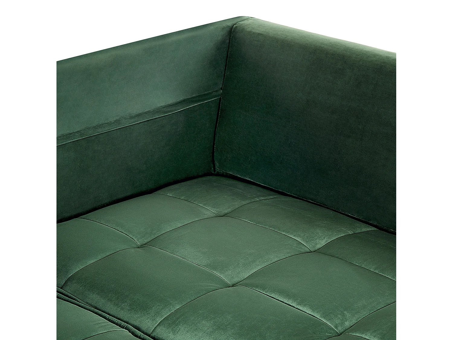 Canapé Moderne en Velours Vert d'Angle droite Pieds en Bois d'Eucalyptus Grena