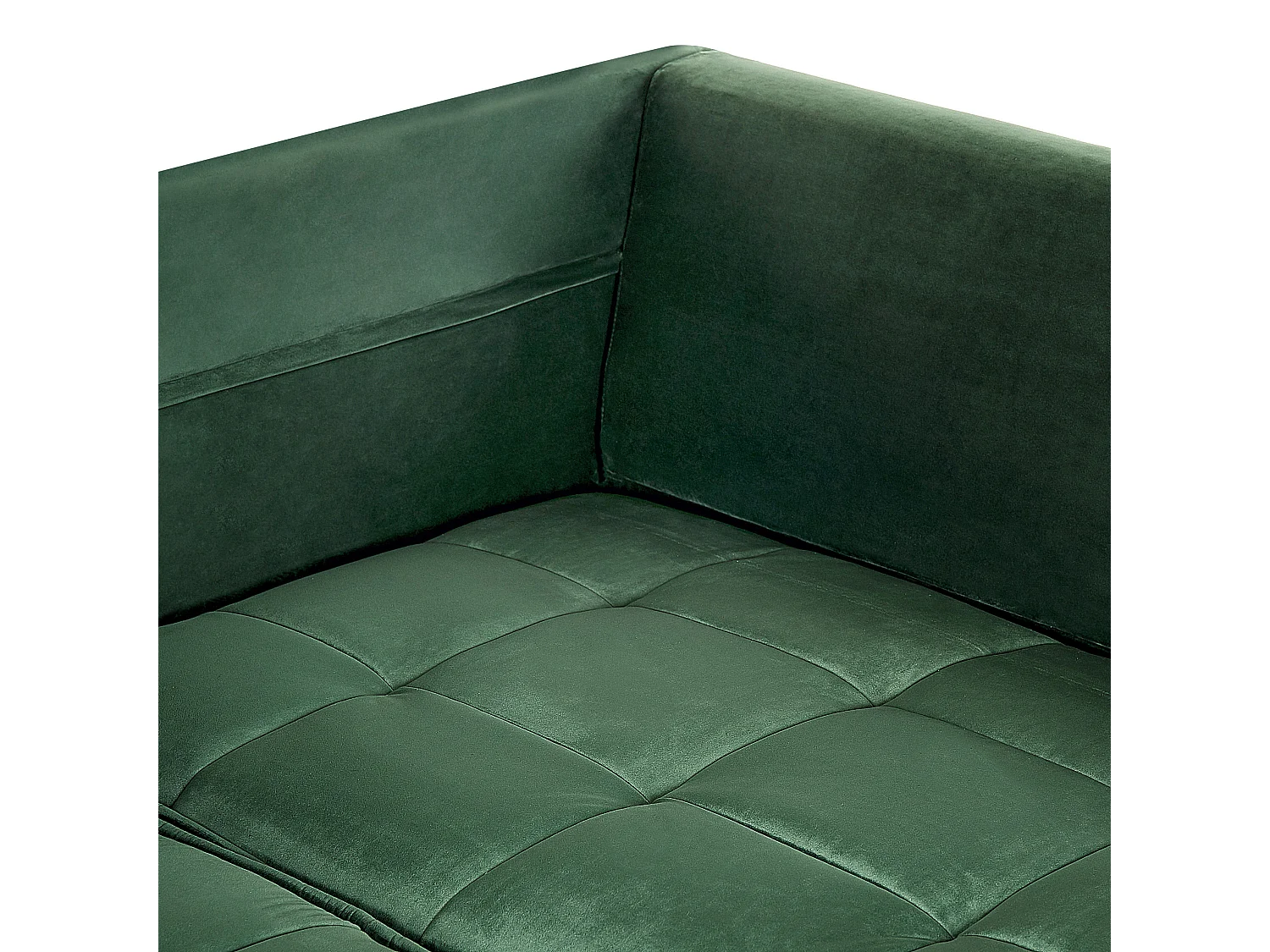 Hoekbank GRENA Fluweel Donkergroen 3-zitter Linkerzijde