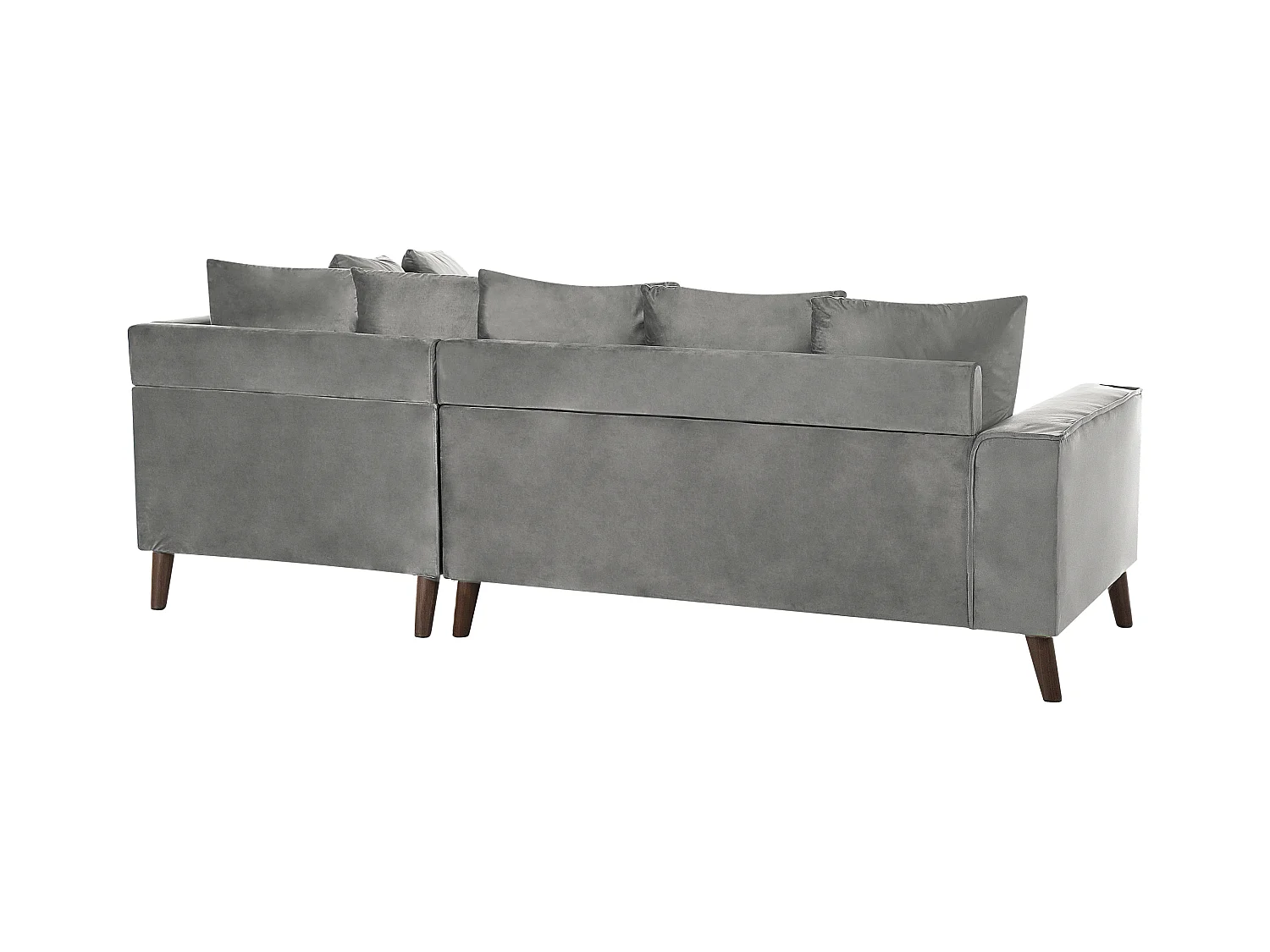3-Sitzer Ecksofa mit vielen Kissen Samt grau linksseitig Glamour Modern Grena