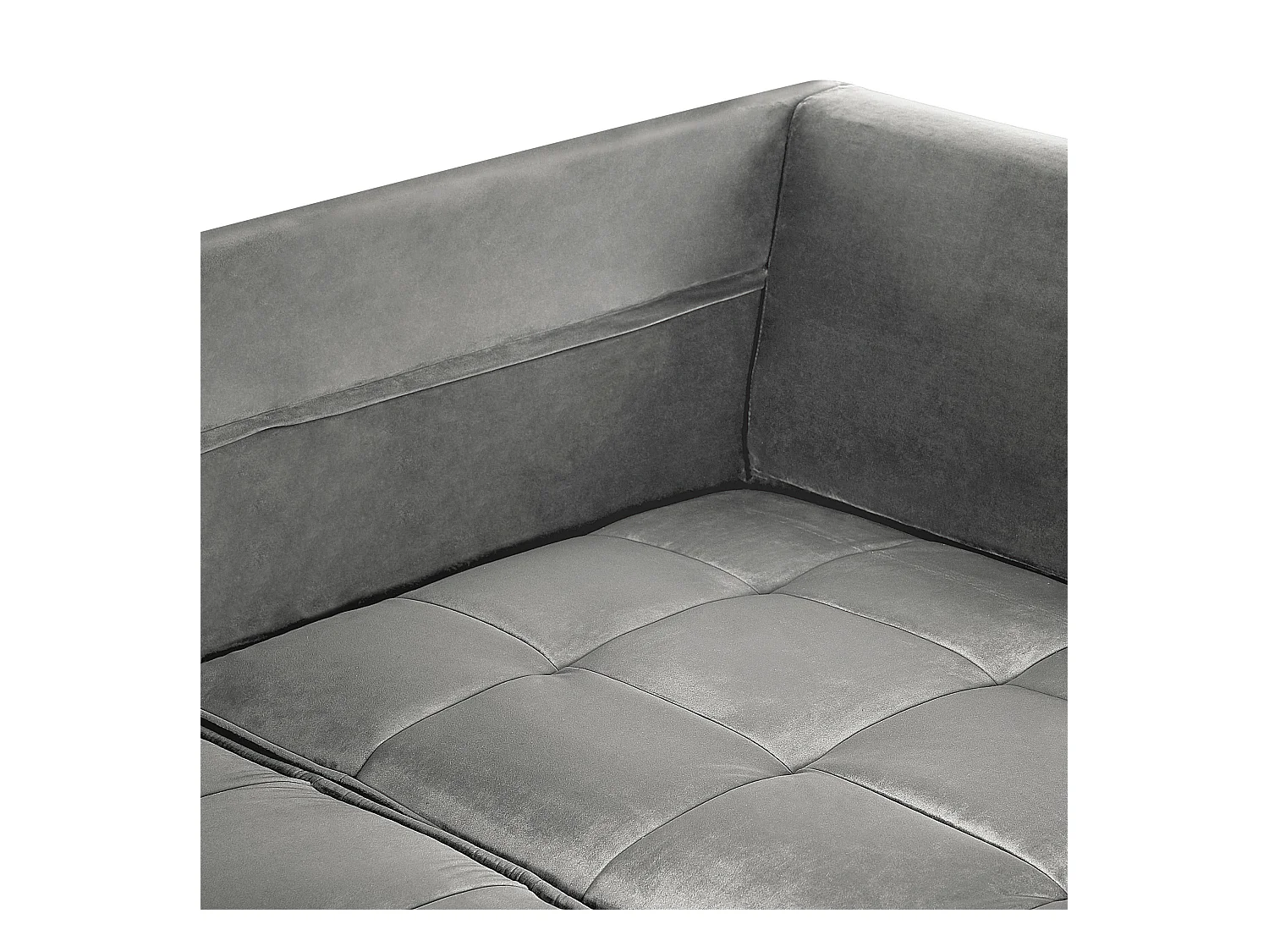 3-Sitzer Ecksofa mit vielen Kissen Samt grau linksseitig Glamour Modern Grena