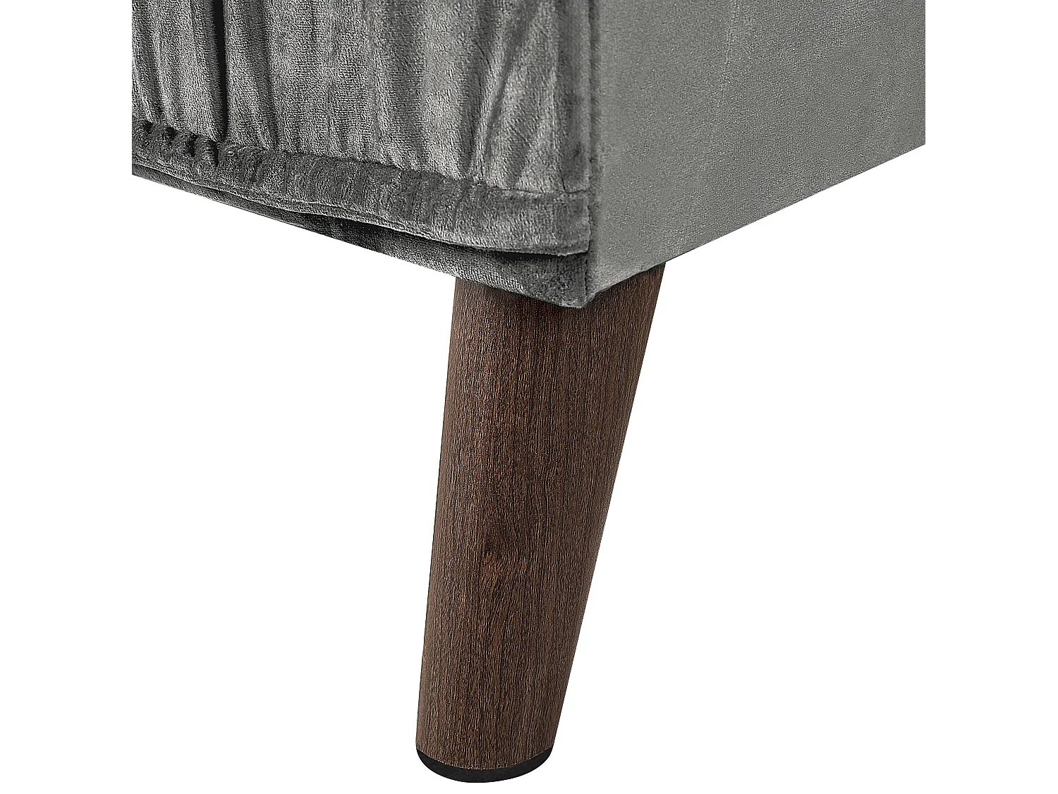 Canapé Moderne en Velours Gris d'Angle droite Pieds en Bois d'Eucalyptus Grena