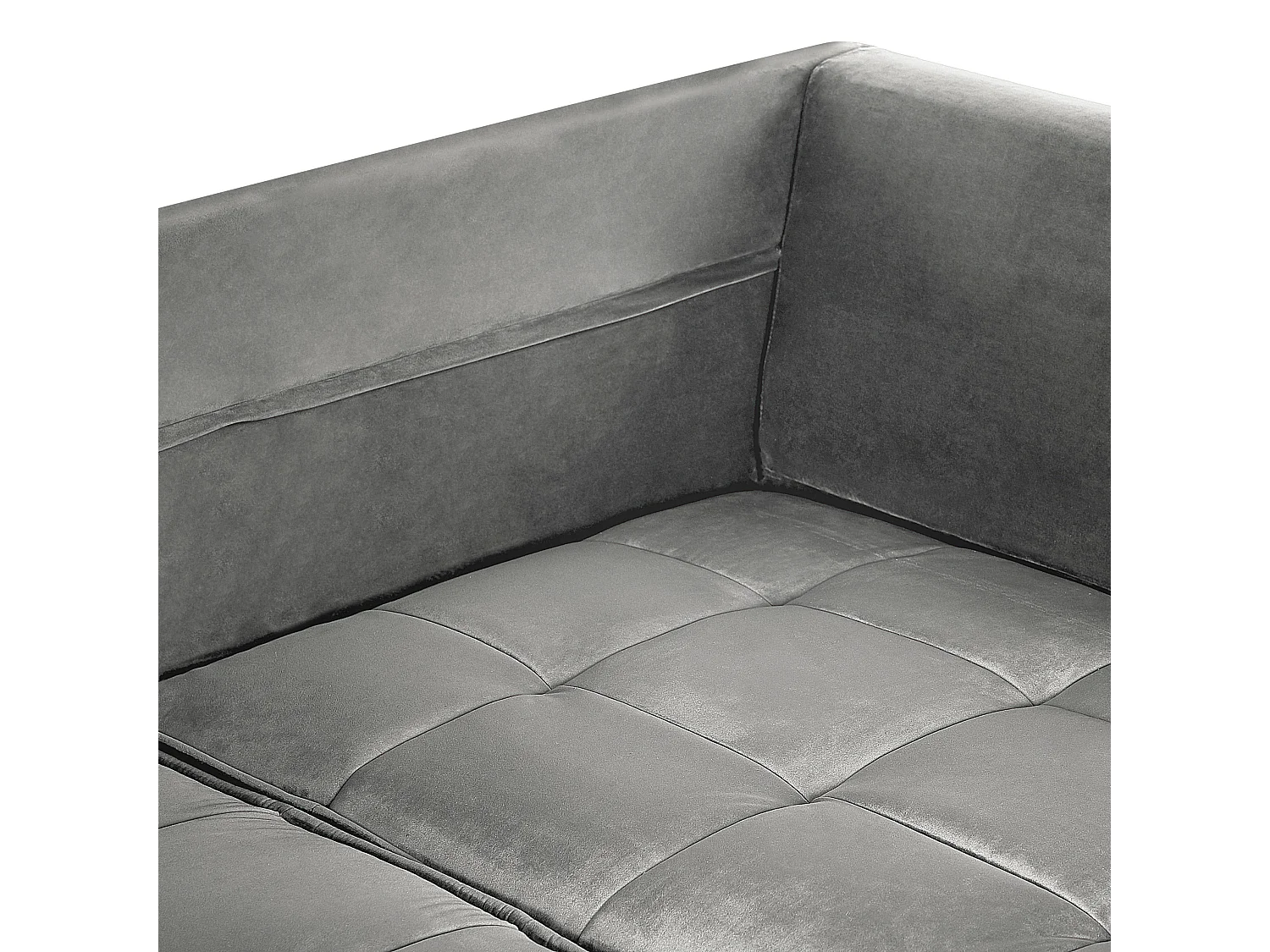 3-Sitzer Ecksofa mit vielen Kissen Samt grau linksseitig Glamour Modern Grena
