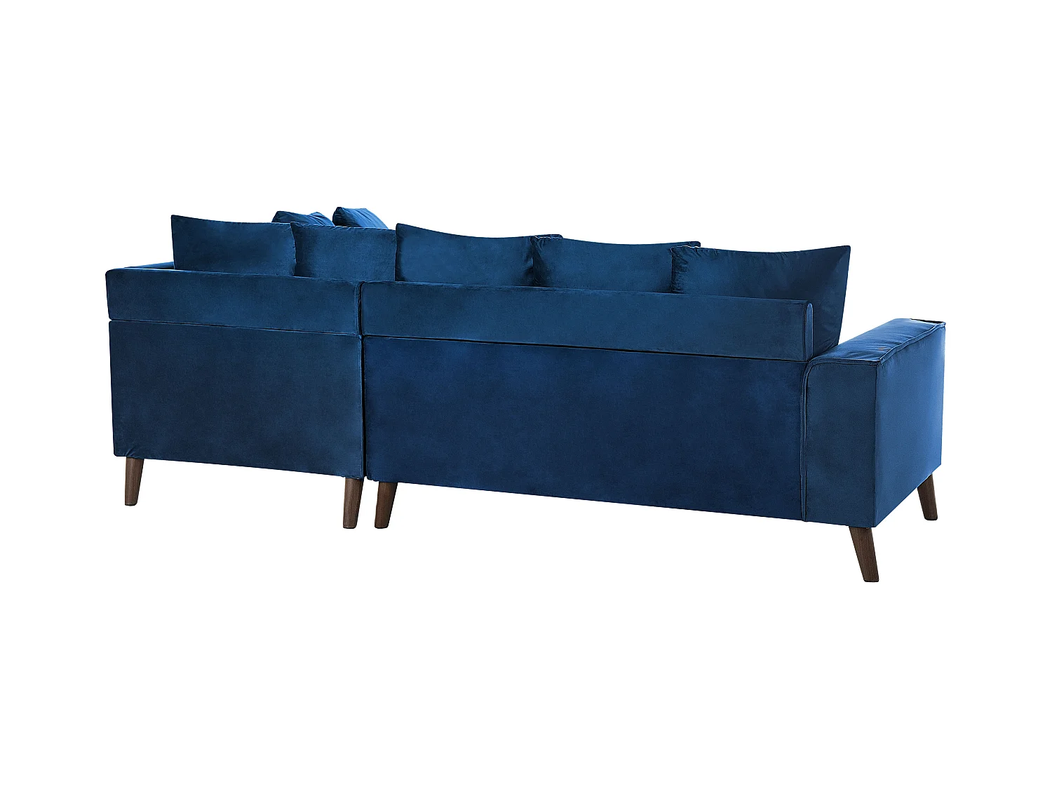3-Sitzer Ecksofa mit vielen Kissen Samt blau linksseitig Glamour Modern Grena