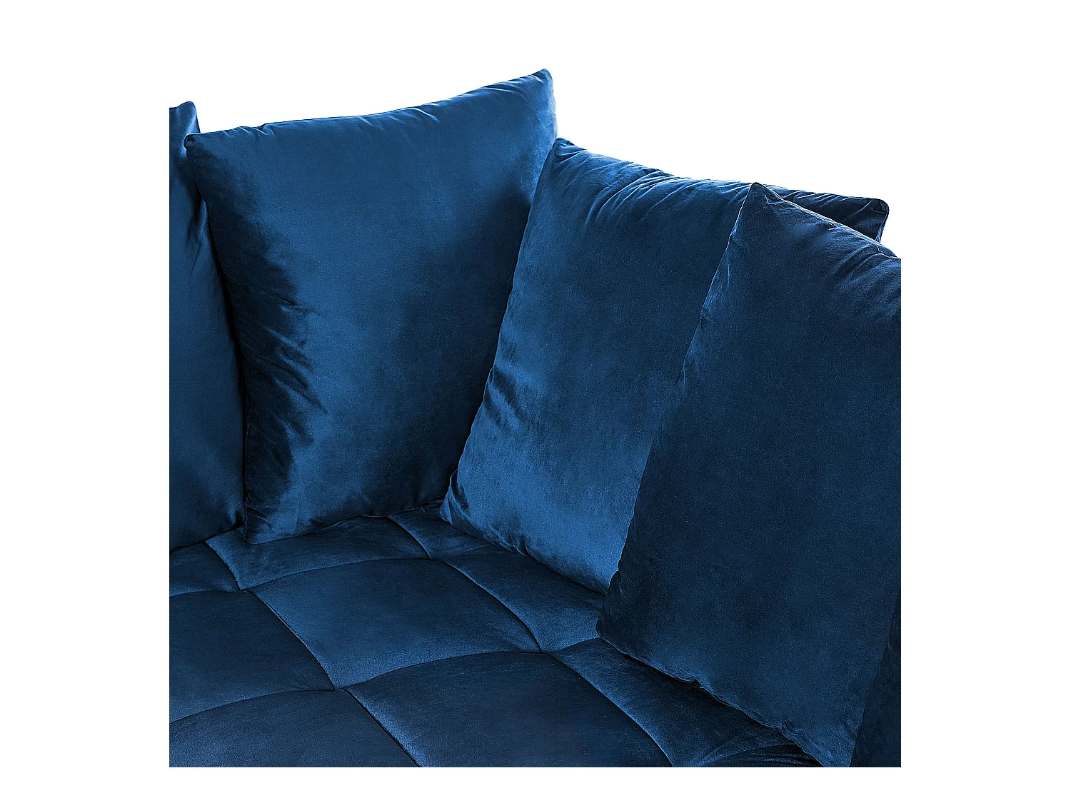 3-Sitzer Ecksofa mit vielen Kissen Samt blau linksseitig Glamour Modern Grena