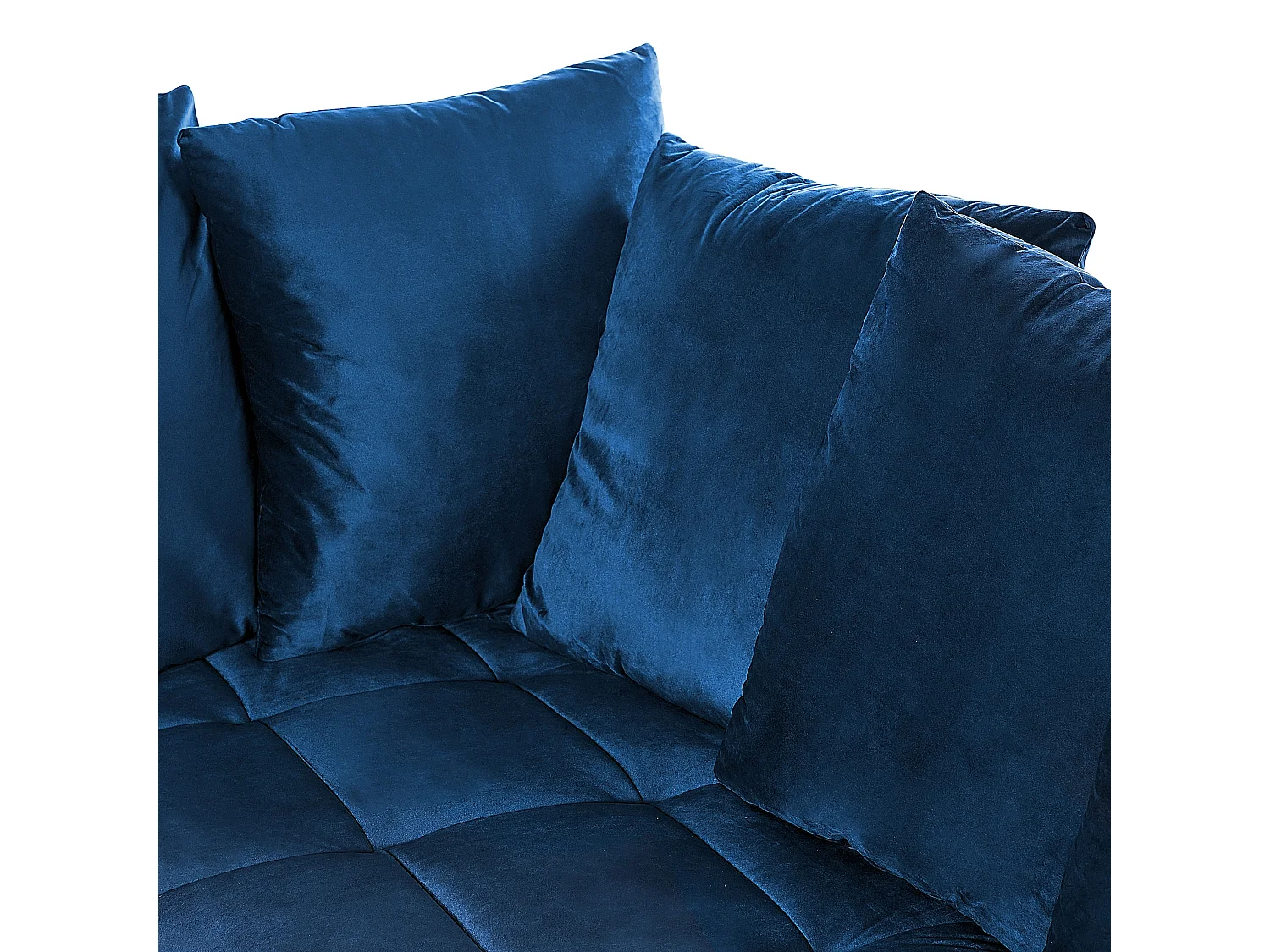 3-Sitzer Ecksofa mit vielen Kissen Samt blau linksseitig Glamour Modern Grena